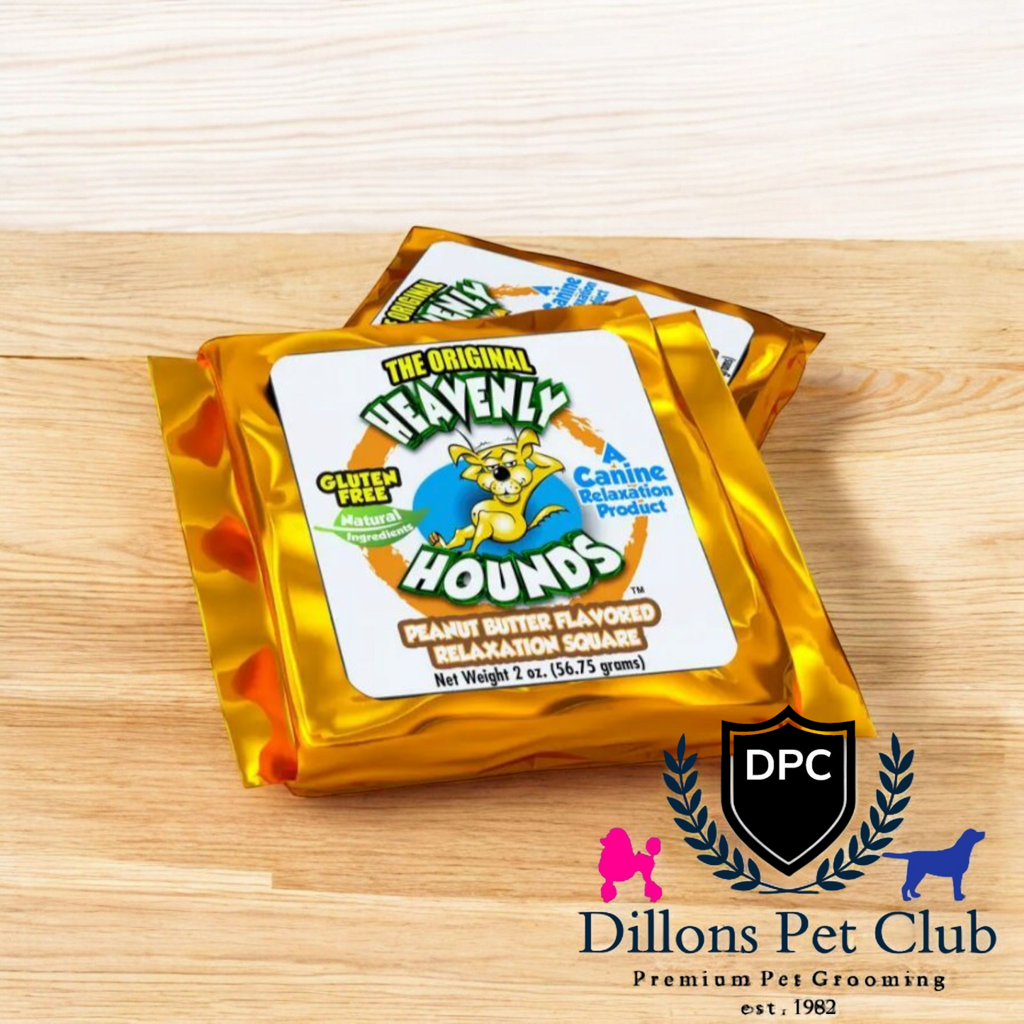 Heavenly Hound all natural peanut butter calming treat. Calming, relaxing & Safe to use. All natural ingredients.
