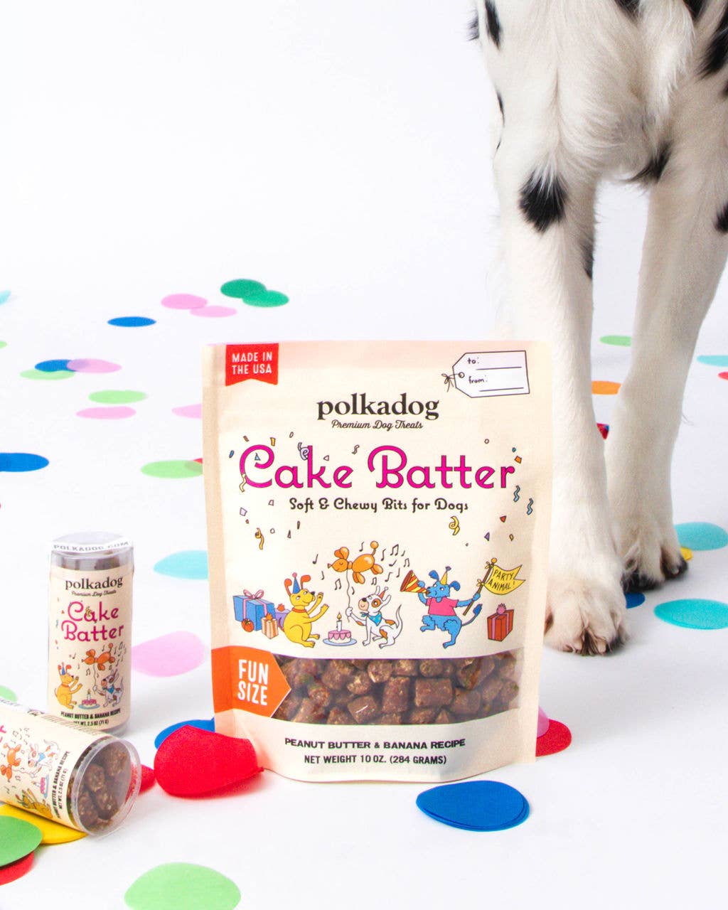 Polkadog Cake Batter Dog Treats - Peanut Butter & Banana