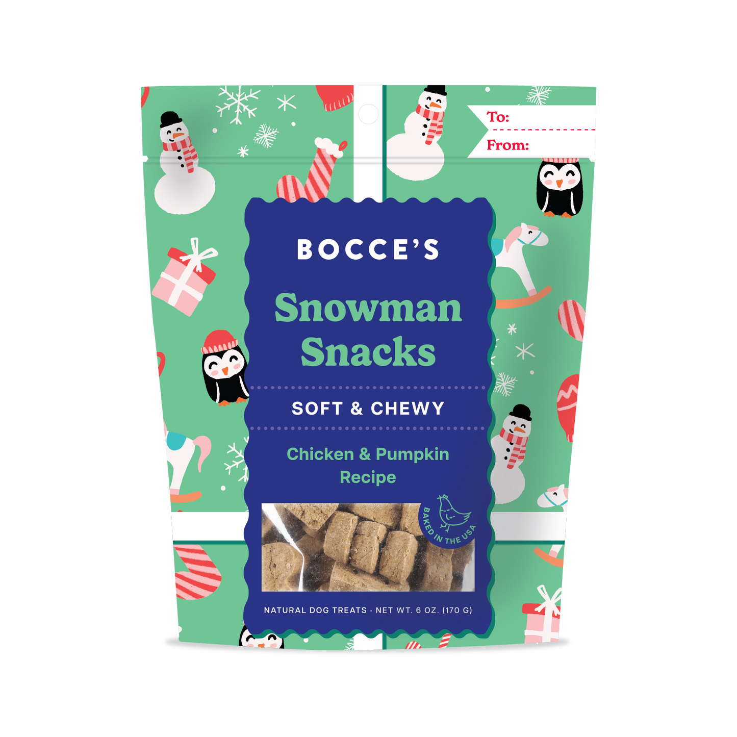 Bocce's Snowman Snacks, Soft & Chewy