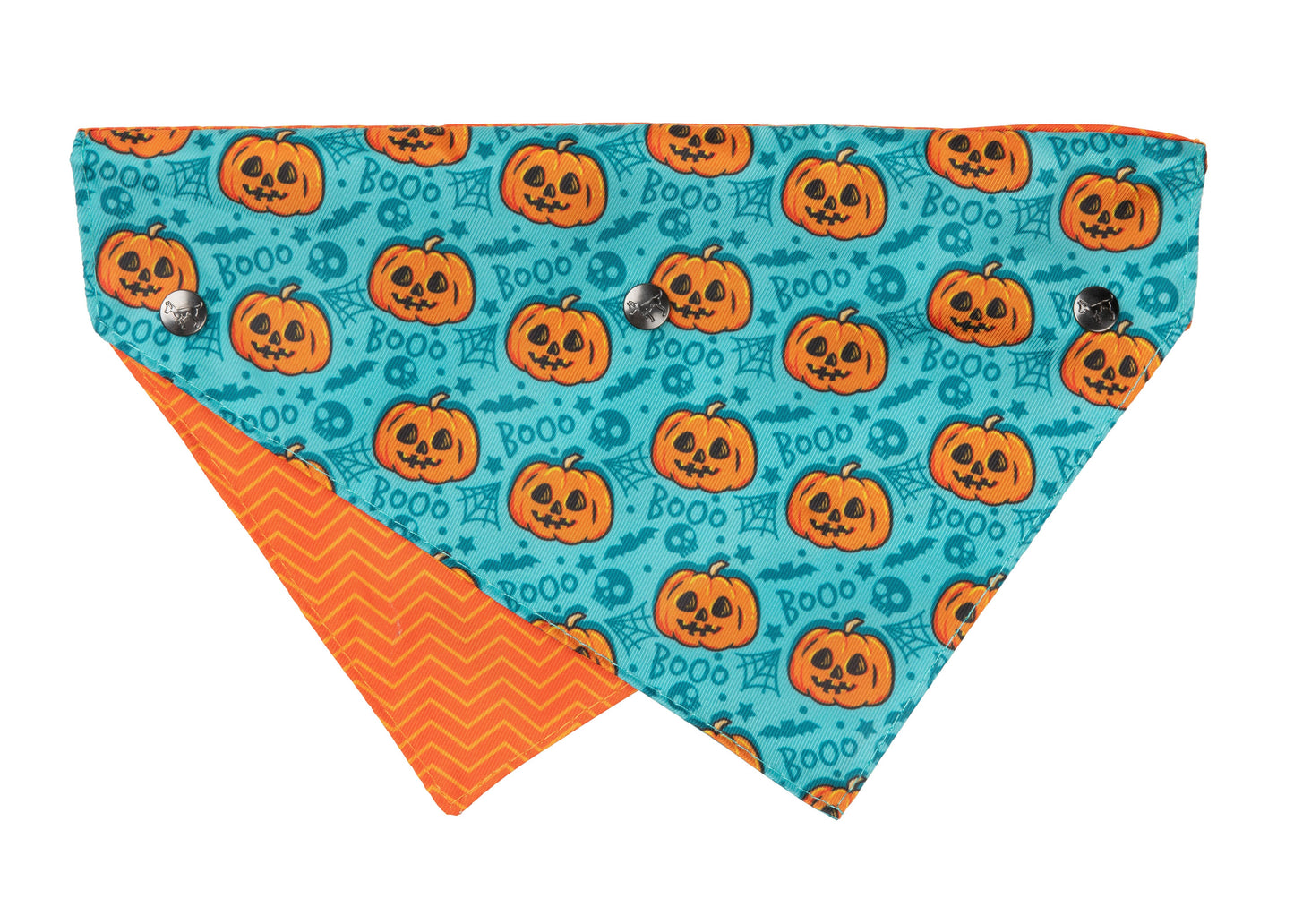 FuzzYard Bandana Jack Jack Jackie Lantern Teal: M/L
